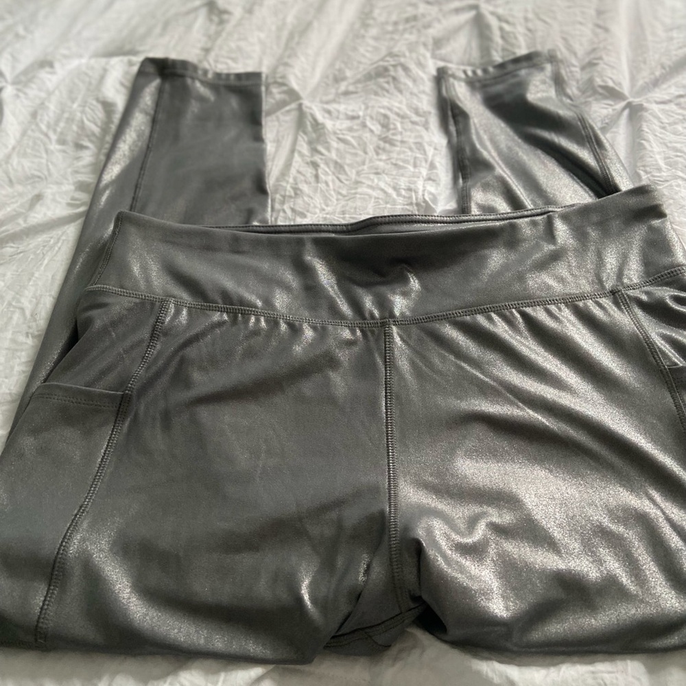 Metallic Gray Leggings